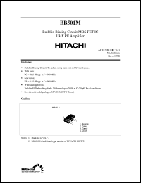 BB501M datasheet: Small signal high frequency amplifier field effect (FET) transistor BB501M