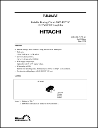 BB404M datasheet: Small signal high frequency amplifier field effect (FET) transistor BB404M