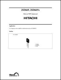 2SD669A datasheet: Bipolar power general purpose transistor 2SD669A