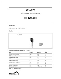 2SC2899 datasheet: Bipolar power switching transistor 2SC2899