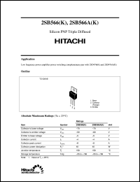 2SB566(K) datasheet: Bipolar power switching transistor 2SB566(K)