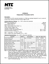 NTE6410 datasheet: Unijunction transistor (UJT). NTE6410