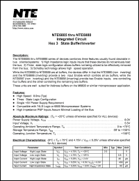 NTE6885 datasheet: Integrated circuit. Hex 3-state buffer/inverter. NTE6885