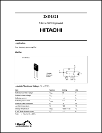 2SD1521 datasheet: Bipolar power switching Darlington transistor 2SD1521