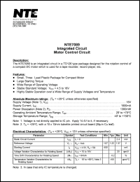 NTE7089 datasheet: Integrated circuit. Motor control circuit. NTE7089