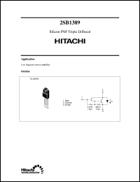 2SB1389 datasheet: Bipolar power switching Darlington transistor 2SB1389