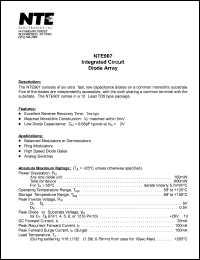 NTE907 datasheet: Integrated circuit. Dual array. NTE907