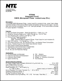 NTE980 datasheet: Integrated circuit. CMOS, micropower phase-locked loop (PLL). NTE980