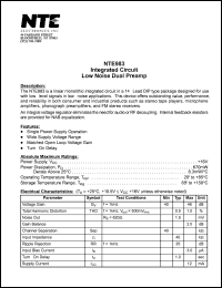 NTE983 datasheet: Integrated circuit. Low noise dual preamp. NTE983