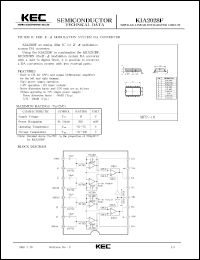 KIA2028F datasheet: Filter IC for sigma-delta modulation system DA converter KIA2028F
