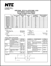 15042-ECG datasheet: Surge arrester (gas filled). Nominal breakdown voltage 110VDC 15042-ECG