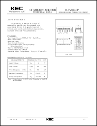 KIA6040P datasheet: AM/FM IF system IC for portable use KIA6040P