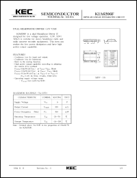 KIA6206F datasheet: Dual headphone driver (1.5V use) KIA6206F