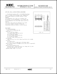 KIA6221AH datasheet: 30W BTL dual audio power amplifier KIA6221AH