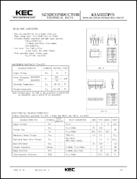 KIA6225P datasheet: Dual pre-amplifier for car or home stereo use KIA6225P
