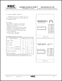 KIA8122AN datasheet: 3V AM/FM stereo tuner KIA8122AN