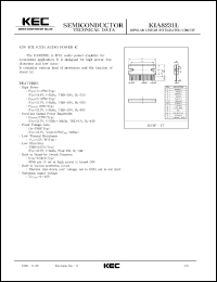 KIA8231L datasheet: 42W BTL x 2ch audio power amplifier KIA8231L