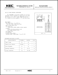 KIA8246H datasheet: Dual audio power amplifier KIA8246H