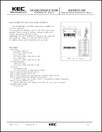 KIA8251AH datasheet: Max power 30W BTL x 4ch audio power amplifier KIA8251AH