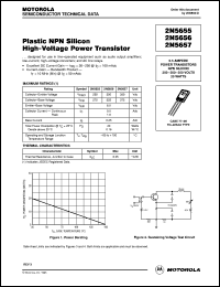 2N5655 datasheet: Plastic NPN Silicon High-Voltage Power Transistor 2N5655
