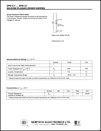 ZPD3.3 datasheet: 3.3 V,  5 mA silicon planar zener diode ZPD3.3