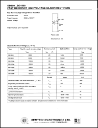 DD300 datasheet: 3000 V, 20 mA fast recovery high voltage silicon rectifier DD300