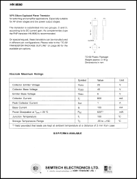 HN8050D datasheet: 25 V,  NPN silicon expitaxial planar transistor HN8050D
