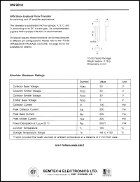 HN9014 datasheet: 30 V,  NPN silicon expitaxial planar transistor HN9014