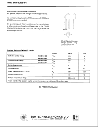 HN/2N5401 datasheet: 150 V, PNP silicon expitaxial planar transistor HN/2N5401