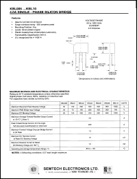 KBL02 datasheet: 200 V, 4 A single-phase silicon bridge KBL02