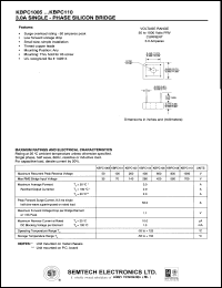 KBPC110 datasheet: 1000 V, 3 A single-phase silicon bridge KBPC110