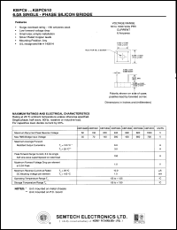KBPC602 datasheet: 200 V, 6 A single-phase silicon bridge KBPC602