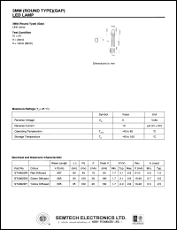 ST4002DY datasheet: Yellow diffused 3 mm LED lamp ST4002DY