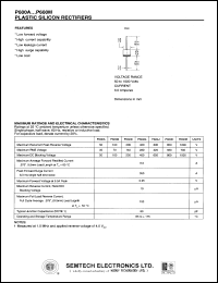 P600B datasheet: 100 V, 6 A  plastic silicon rectifier P600B