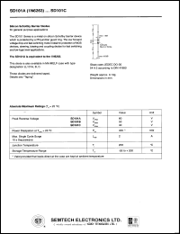 SD101B datasheet: 50 V, 2 A  silicon schottky barrier diode SD101B