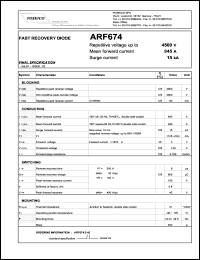 ARF674S45 datasheet: 4500 V, 945 A, 15 kA fast recovery diode ARF674S45