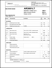 AR3001LTS10 datasheet: 1000 V, 5835 A, 50.4 kA rectifier diode AR3001LTS10