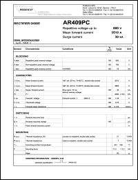 AR409PCS06 datasheet: 600 V, 3510 A, 30 kA rectifier diode AR409PCS06