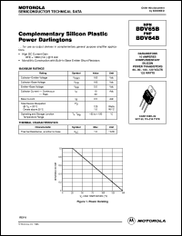 BDV65B datasheet: Complementary Silicon Plastic Power Darlingtons BDV65B