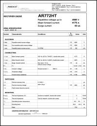 AR772HTS45 datasheet: 4500 V, 4175 A, 45 kA rectifier diode AR772HTS45