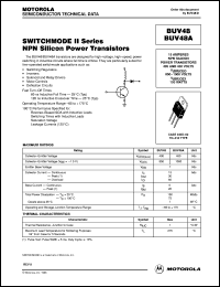 BUV48 datasheet: SWITCHMODE II Series NPN Silicon Power Transistors BUV48
