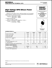2N6497 datasheet: High Voltage NPN Silicon Power Transistors 2N6497