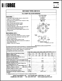 SB1506W datasheet: 600 V, 15.0 A  silicon bridge SB1506W