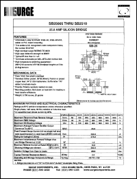 SB2508 datasheet: 800 V, 25.0 A  silicon bridge SB2508