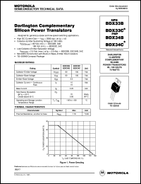 BDX33C datasheet: Darlington Complementary Silicon Power Transistors BDX33C