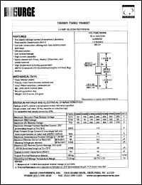 1N4007 datasheet: 1000 V, 1.0 A  silicon rectifier 1N4007