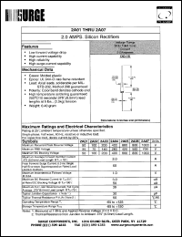 2A04 datasheet: 400 V, 2.0 A  silicon rectifier 2A04