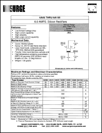 6A60 datasheet: 600 V, 6.0 A  silicon rectifier 6A60