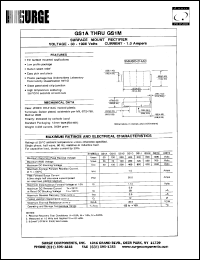 GS1D datasheet: 200 V, 1.0 A  surface mount rectifier GS1D