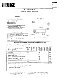 S1G datasheet: 400 V, 1.0 A  surface mount rectifier S1G